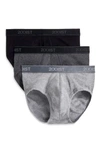 2(x)ist 3- Pack Contour Pouch Briefs In Black/ Heather Grey/ Charcoal