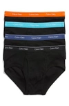 Calvin Klein 4-pack Cotton Briefs In Black W/ Orange/ Blue/ Black