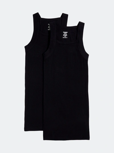 2(x)ist Essential Cotton Square-cut Tank 2-pack In Black