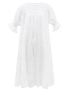 Merlette Paradis Broderie Anglaise Cotton-lawn Midi Dress In White