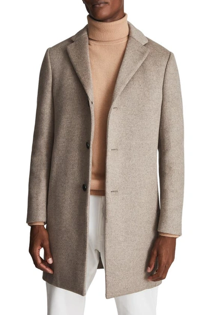 Reiss Gable Epsom Wool Blend Overcoat In Oatmeal