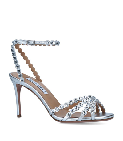 Aquazzura Embellished Tequila Sandals 85 In Silver