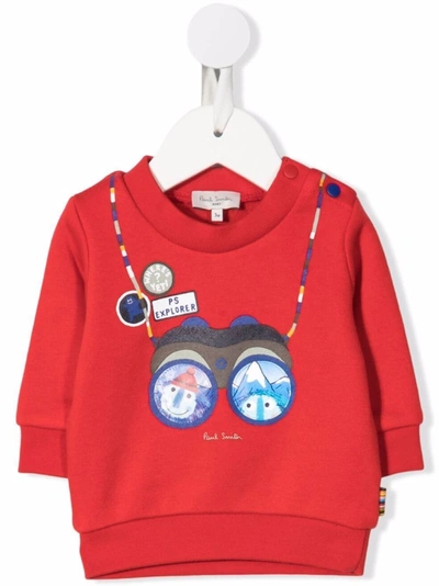 Paul Smith Junior Babies' Graphic-print Sweatshirt In Rosso