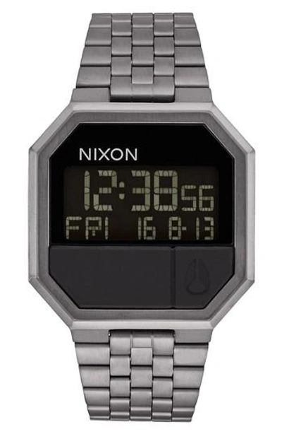 Nixon Rerun Digital Bracelet Watch, 39mm In Gunmetal