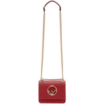 Fendi Kan I Calfskin Leather Shoulder Bag - Red