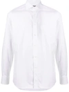 Canali Pointed Collar Cotton Shirt In White