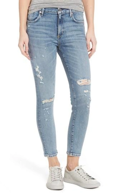 Agolde Sophie Distressed High Waist Skinny Jeans In Outsider