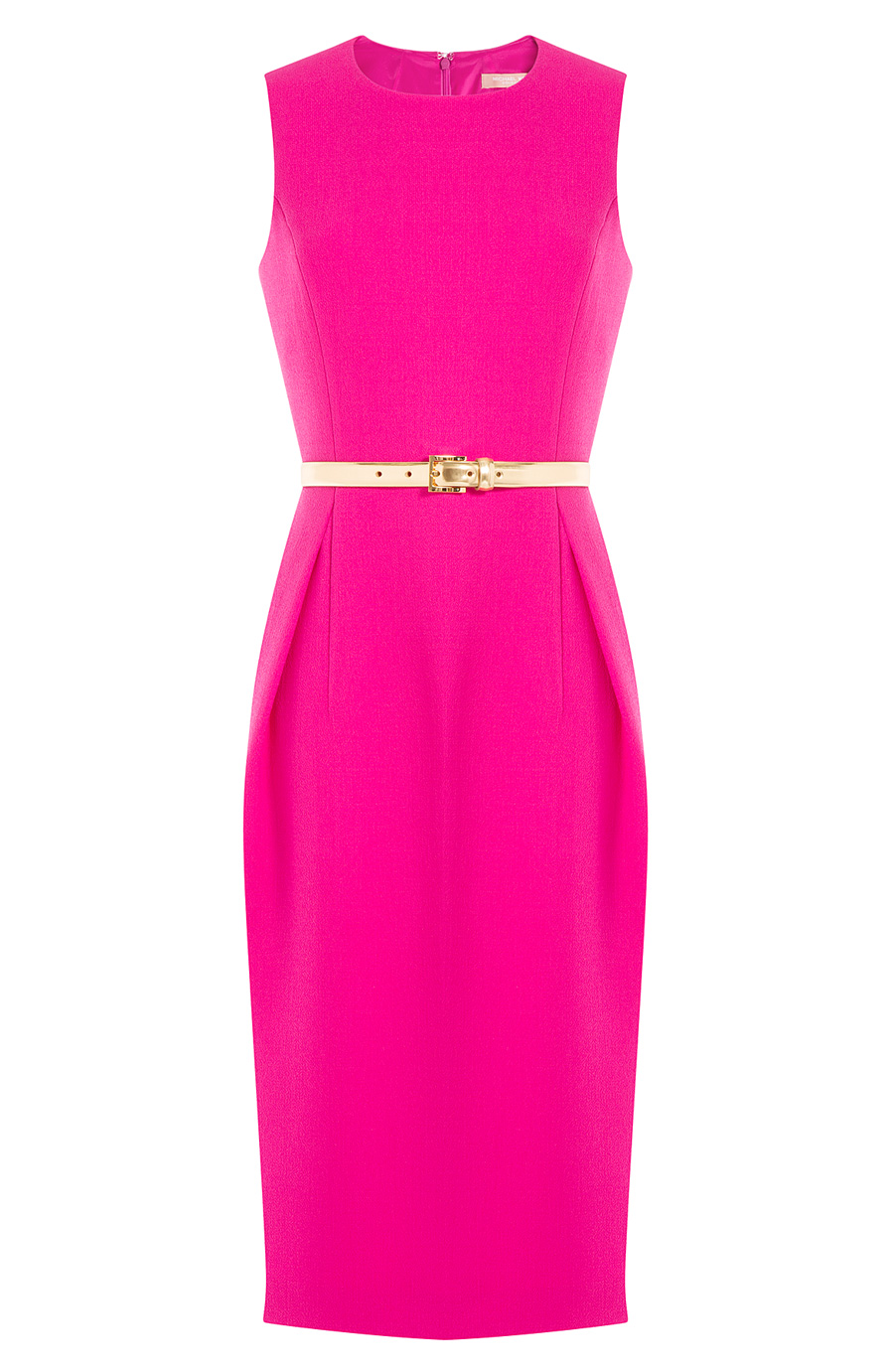 Michael Kors Virgin Wool Dress With Belt In Magenta | ModeSens