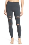 Alo Yoga Ripped Warrior Performance Leggings In Anthracite