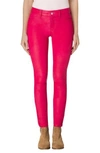 J Brand '8001' Lambskin Leather Pants In Rosy Tint