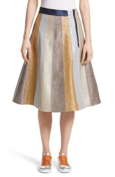 Mira Mikati Glitter Panel A-line Skirt In Multi