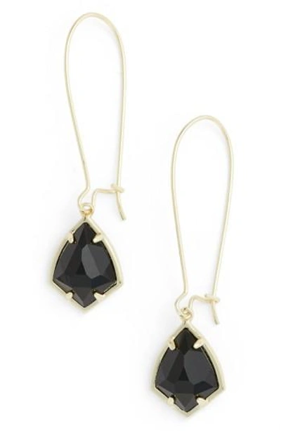 Kendra Scott 'carrine' Semiprecious Stone Drop Earrings In Black