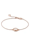 Monica Vinader 'mini Siren' Fine Chain Bracelet In Rose Quartz/ Rose Gold