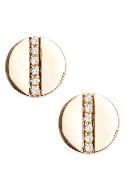 Ef Collection Screw Diamond Stud Earrings In Yellow Gold