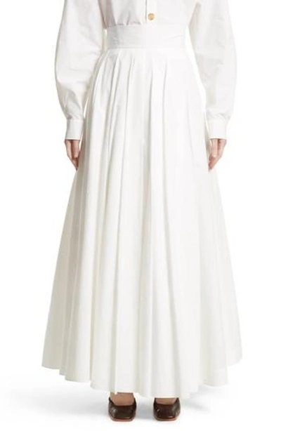 A.w.a.k.e. Pleated Maxi Skirt In White
