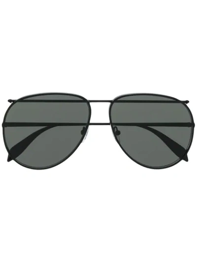 Alexander Mcqueen Aviator Sunglasses In Black