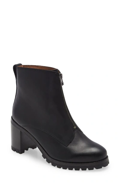 Madewell Lydia Zip Front Lug Sole Boot In True Black