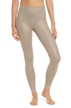 Alo Yoga Airbrush High Waist Leggings In Gravel Glossy