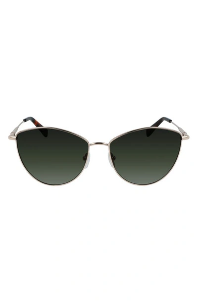 Longchamp Sunglasses Spring-summer 2021 Collection In Rose Gold/green