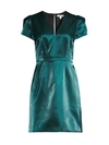 Milly Atalie Glazed Mini-dress In Emerald