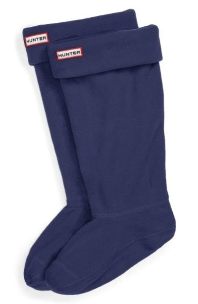 Hunter Original Tall Fleece Welly Boot Socks In Navy Fleece