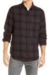 Ag Colton Plaid Slim Fit Sport Shirt In Tinted Tannic Red/black