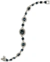 Givenchy Faceted Stone And Pave Link Bracelet In Navy Blue