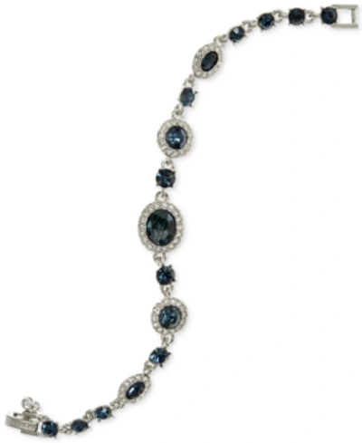 Givenchy Faceted Stone And Pave Link Bracelet In Navy Blue