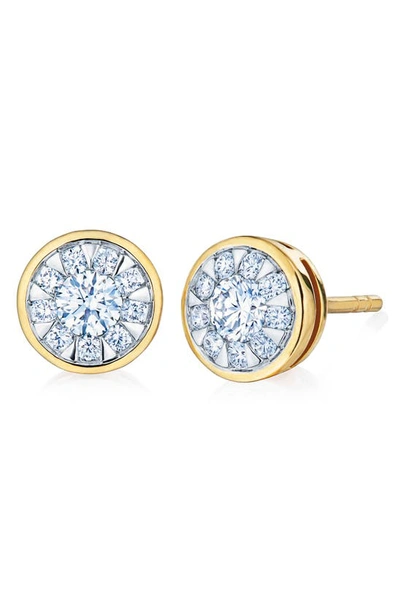 Kwiat Sunburst Diamond Stud Earrings In Yellow Gold