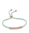 Monica Vinader Engravable Linear Friendship Bracelet In Green