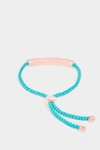 Monica Vinader Engravable Havana Friendship Bracelet In Rose Gold/ Turquoise