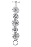 Oscar De La Renta Swarovski Crystal Bracelet In Crystal Silver