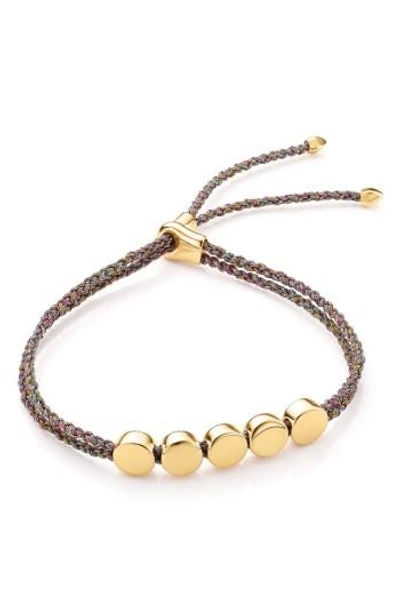 Monica Vinader Engravable Linear Bead Friendship Bracelet In Gold/ Rainbow
