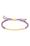 Gorjana Power Gemstone Beaded Bracelet In Amethyst/ Gold