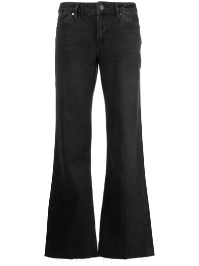 Paige Mid-rise Flared Jeans In Black