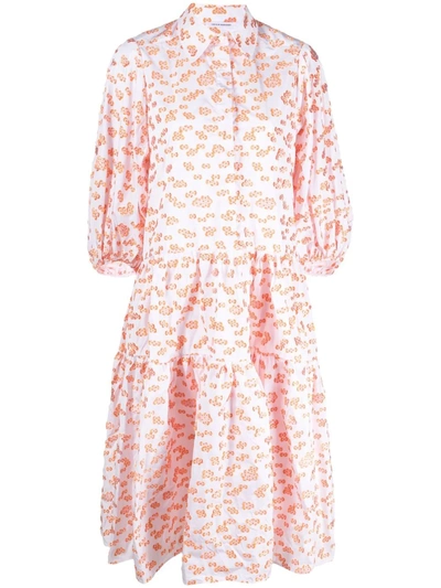 Cecilie Bahnsen Floral Amy Shirt Dress In Weiss