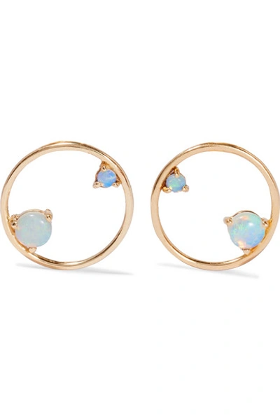 Wwake 14-karat Gold Opal Earrings