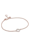 Monica Vinader Riva Mini Circle 18ct Rose-gold Vermeil And Diamond Bracelet In Neutral