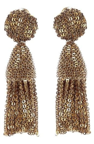 Oscar De La Renta 'classic Short' Tassel Chain Drop Earrings In Gold
