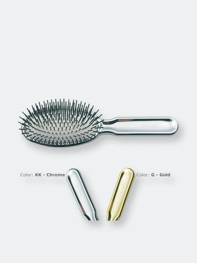 Koh-i-noor Metalli Pneumatic Oval Nylon Pin Hairbrush In Gold
