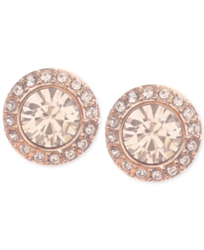 Givenchy Rose Gold-tone Crystal And Pave Clip-on Stud Earrings