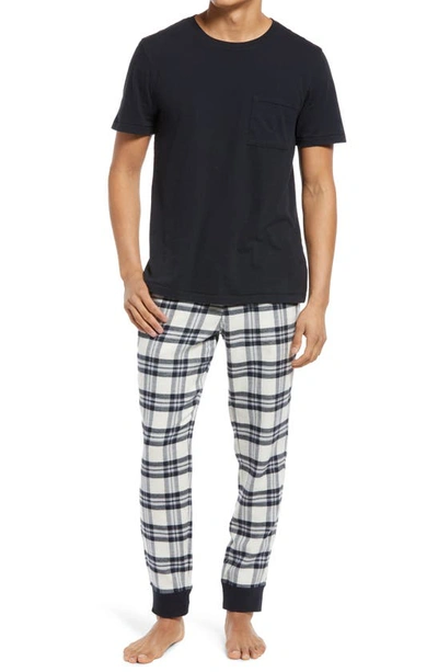 Ugg Jett Pajamas In Black Cream Plaid Blac