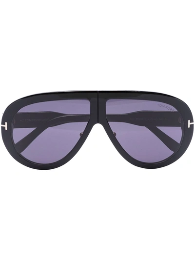 Tom Ford Black Troy Aviator-style Sunglasses