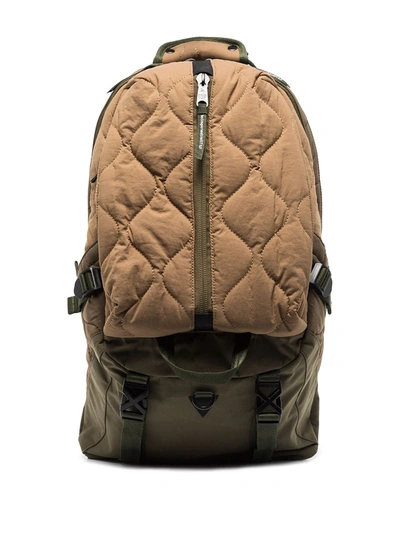 Indispensable Khaki Trill Quilted Backpack In Green