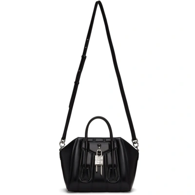 Givenchy Mini Antigona Lock Tote Bag In Black