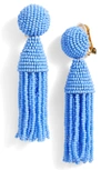 Oscar De La Renta 'classic Short' Tassel Drop Clip Earrings In Cornflower