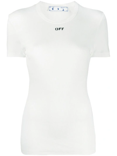 Off-white Logo-print Short-sleeve T-shirt In White