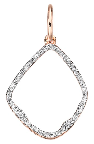Monica Vinader Riva Diamond Hoop Pendant Charm In Metallic
