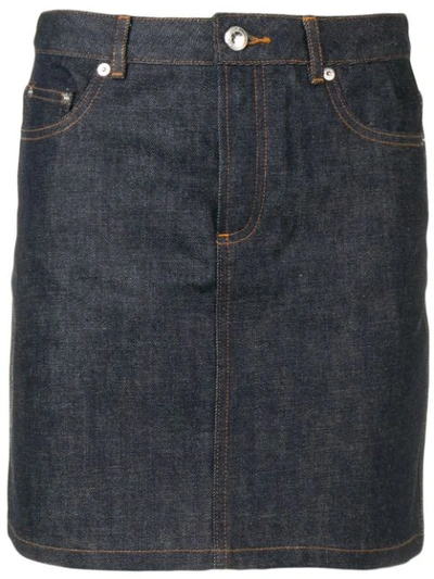 A.p.c. High Waisted Skirt In Blue