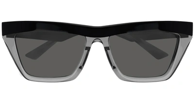 Bottega Veneta Grey Cat Eye Unisex Sunglasses Bv1056s 001 56 In Black